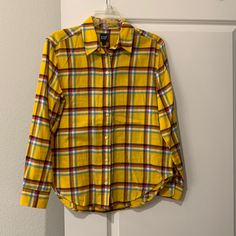 Gold and Maroon Plaid Shirt